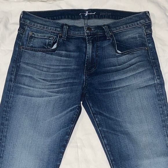 New 7 For All Mankind Paxtyn Straight Leg Crop Jeans Wash 32 34 - Picture 3 of 10